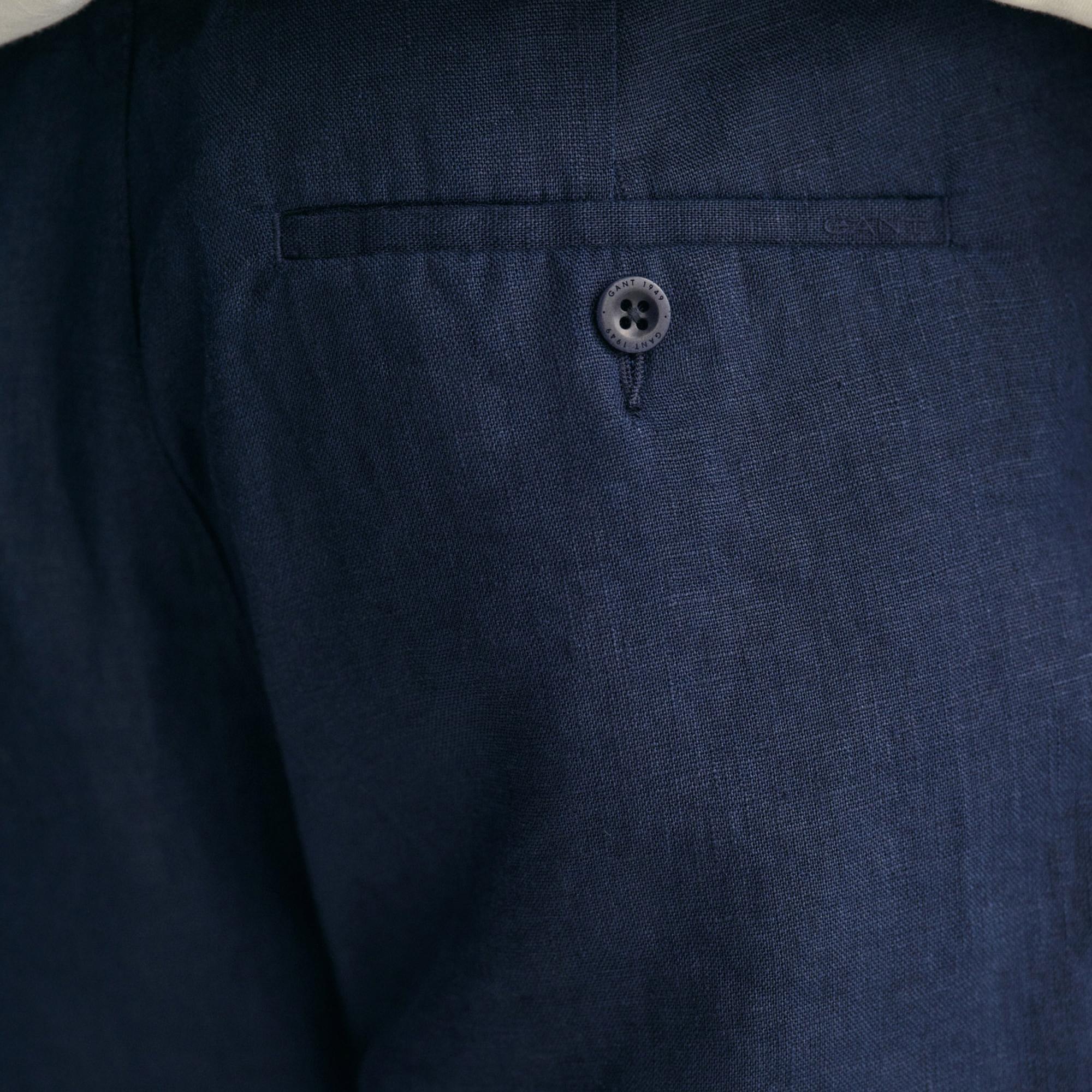 GANT Erkek Lacivert Relaxed Fit Keten Şort