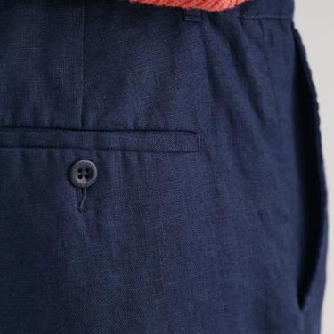  GANT Erkek Lacivert Relaxed Fit Keten Pantolon