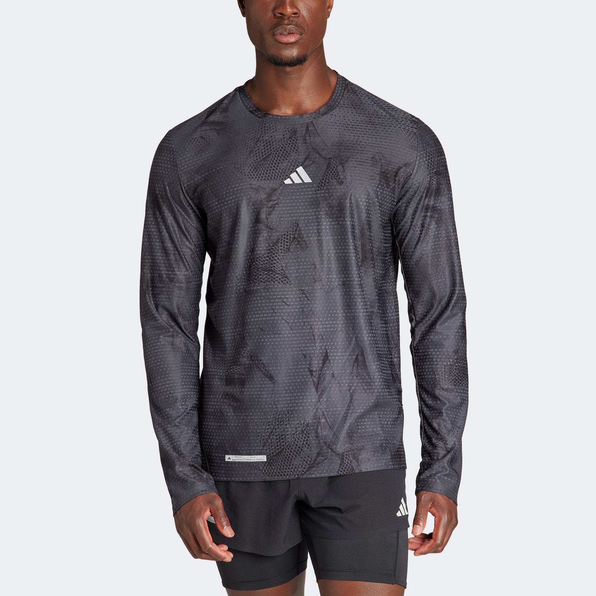 adidas Ult Aop Lngslv Erkek Siyah  Uzun Kollu T-Shirt