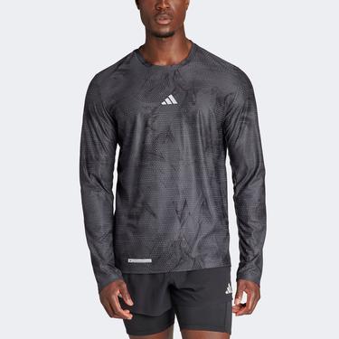  adidas Ult Aop Lngslv Erkek Siyah  Uzun Kollu T-Shirt