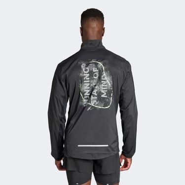  adidas Ult Print Jkt Erkek Siyah Koşu Ceketi