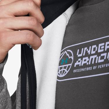  Under Armour Rival Fleece Erkek Gri Fermuarlı Eşofman Üstü