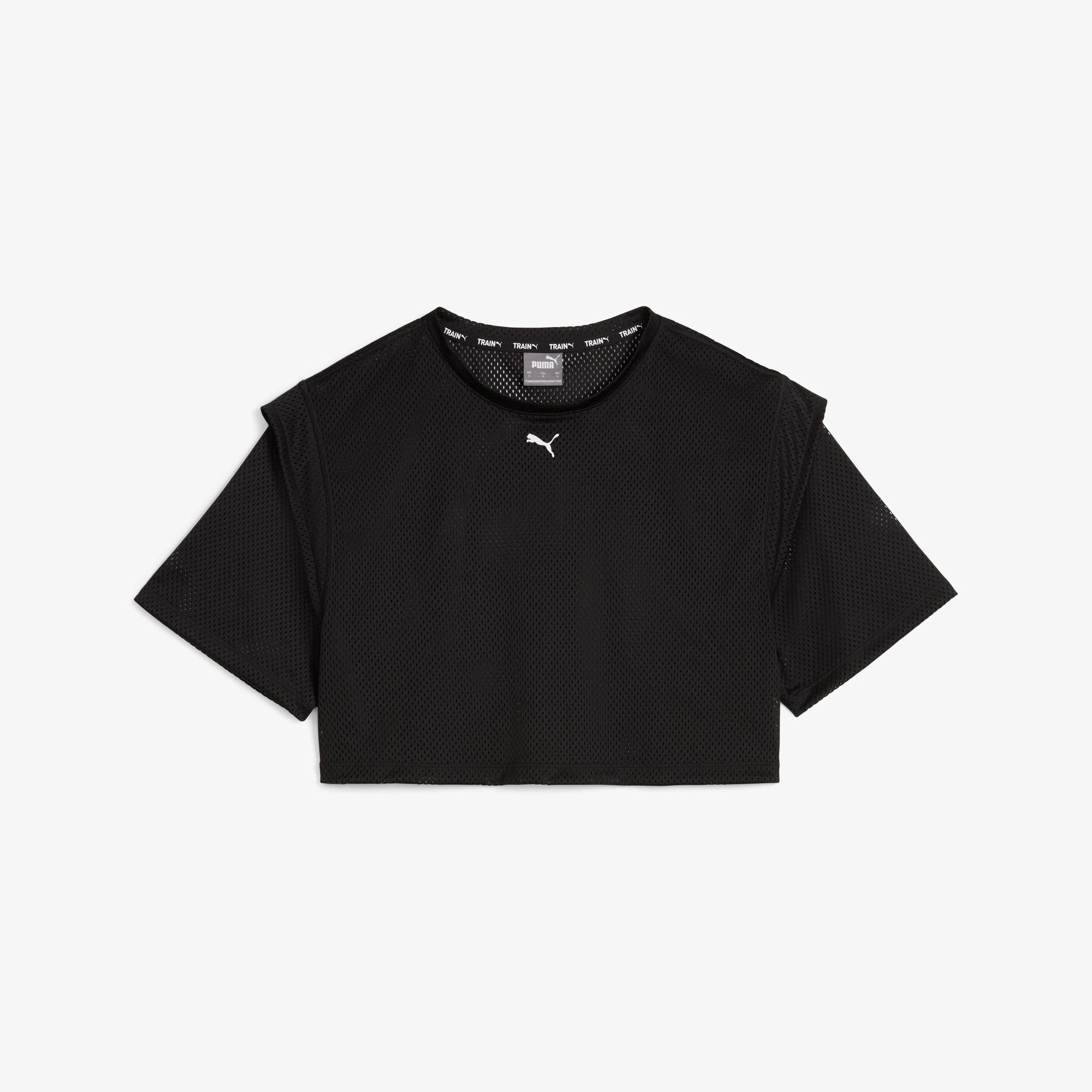 Puma Fıt Move Mesh Crop Tee Kadın Siyah T-Shirt