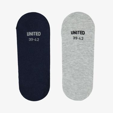  UNITED4 Unisex Gri/Lacivert 2'li Çorap