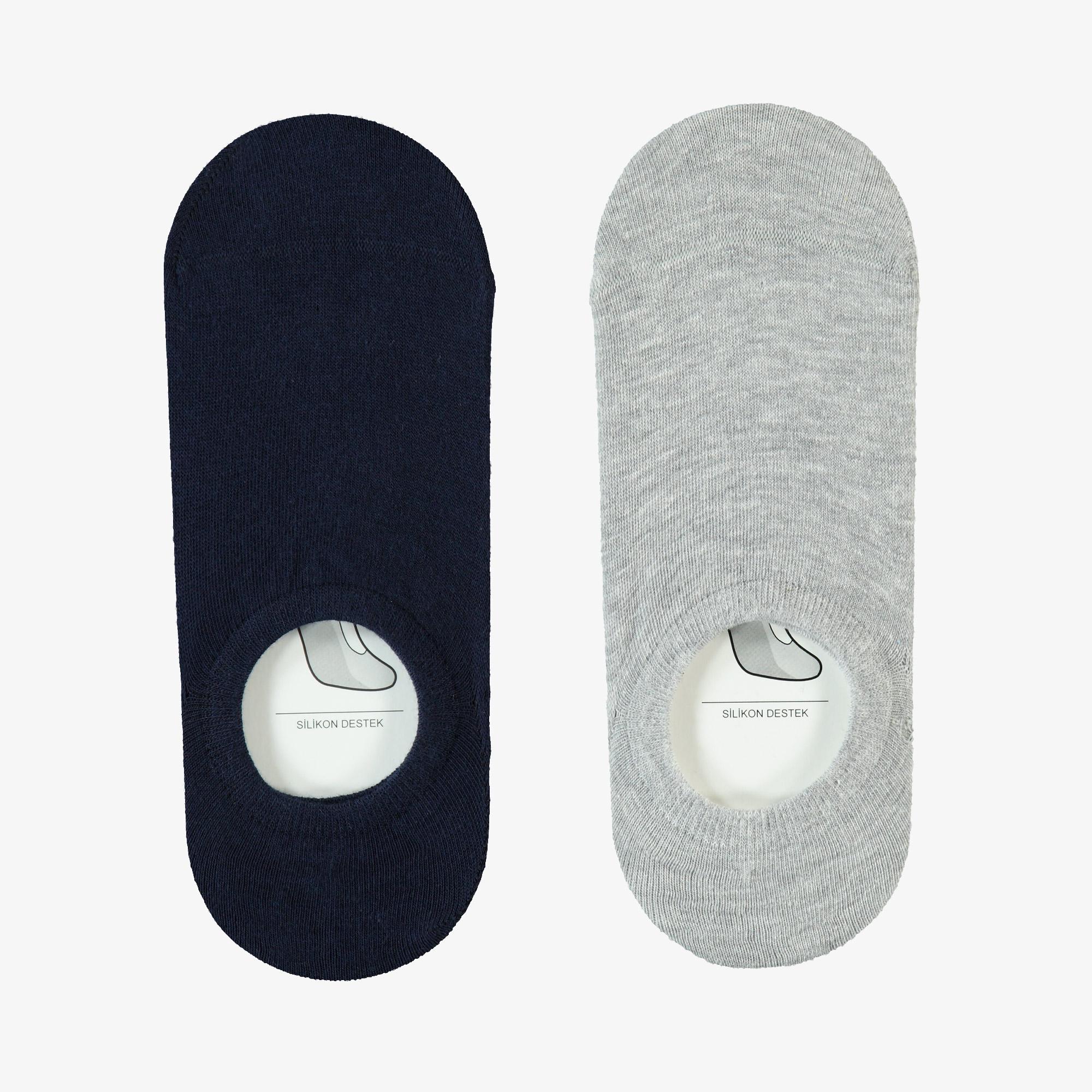 UNITED4 Unisex Gri/Lacivert 2'li Çorap