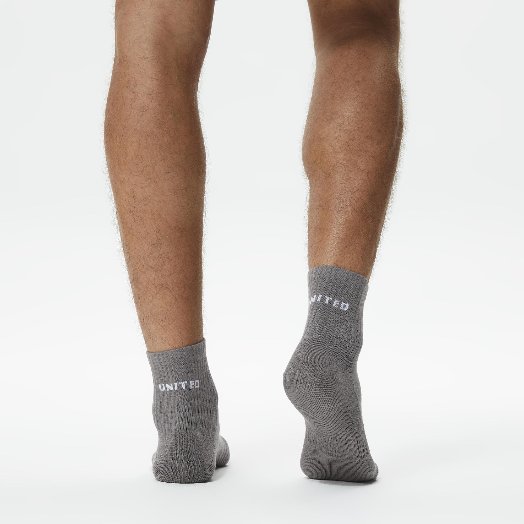 UNITED4 Erkek Gri/Krem 2'li Çorap