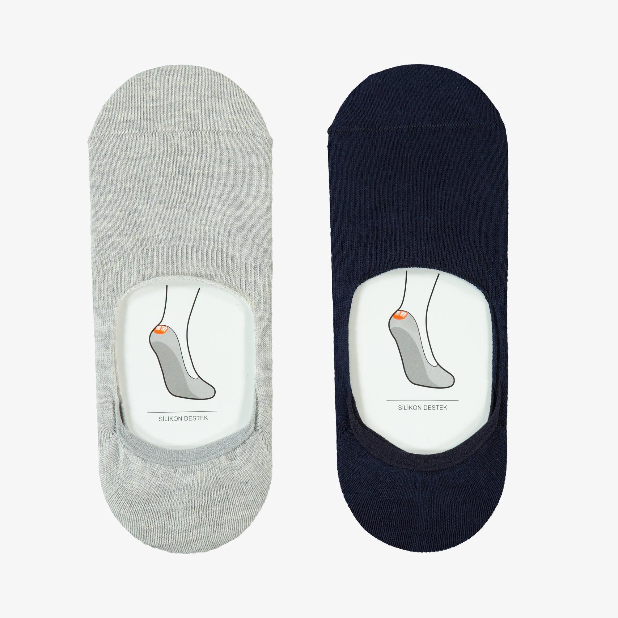 UNITED4 Unisex Gri/Lacivert 2'li Çorap