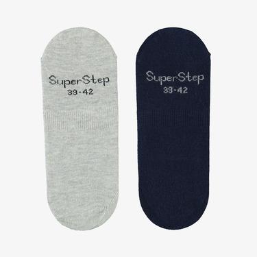  UNITED4 Unisex Gri/Lacivert 2'li Çorap