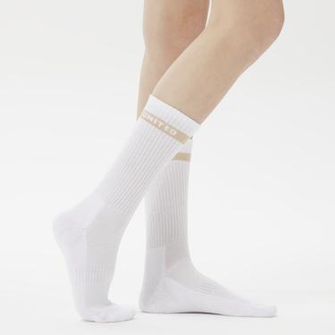  UNITED4 Street Crew Kadın Çizgili Beyaz 3'lü Çorap