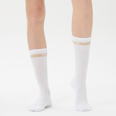  UNITED4 Street Crew Kadın Çizgili Beyaz 3'lü Çorap