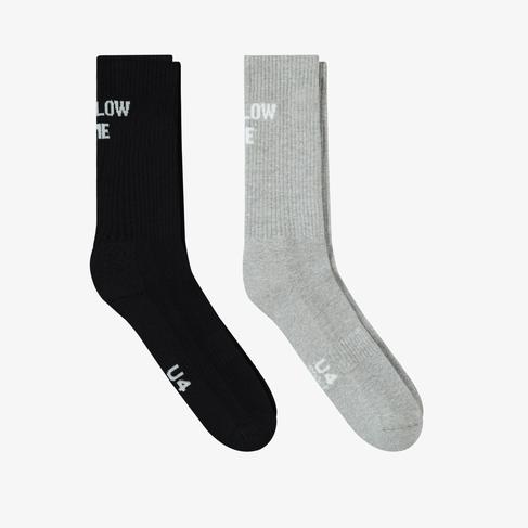  UNITED4 Core Erkek Siyah/Gri 2'li Çorap