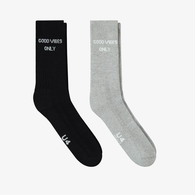  UNITED4 Core Erkek Gri/Siyah 2'li Çorap