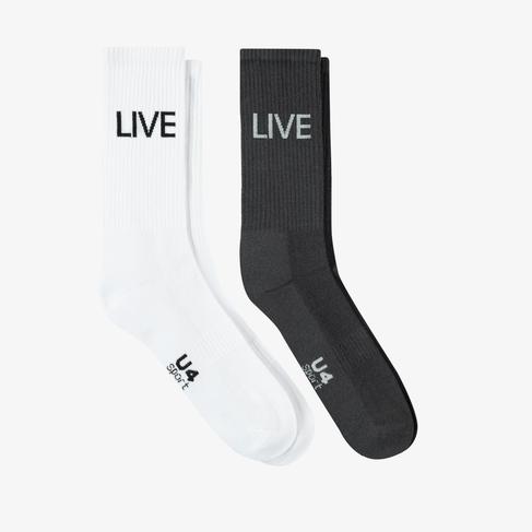  UNITED4 Core Erkek Beyaz/Gri 2'li Çorap