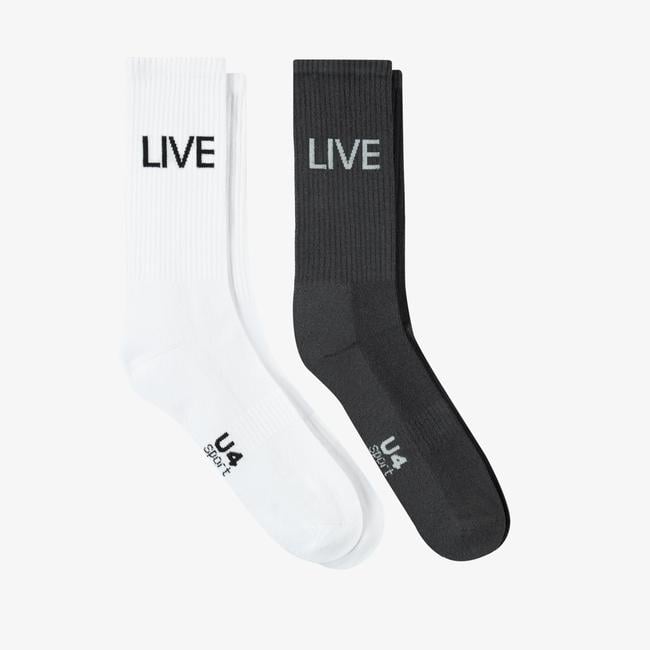  UNITED4 Core Erkek Beyaz/Gri 2'li Çorap