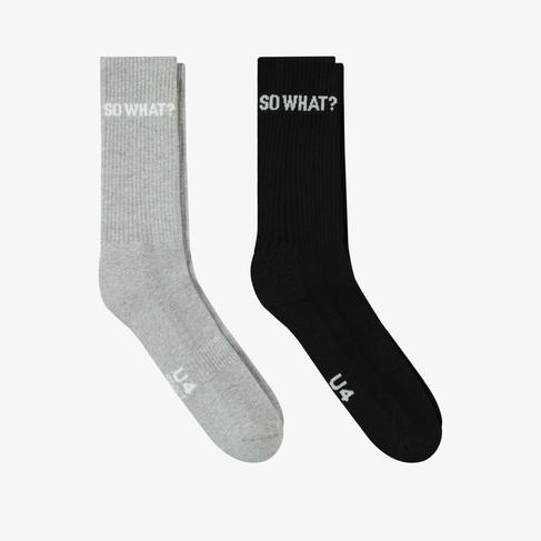  UNITED4 Core Erkek Gri/Siyah 2'li Çorap