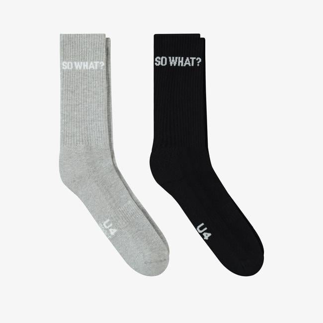  UNITED4 Core Erkek Gri/Siyah 2'li Çorap