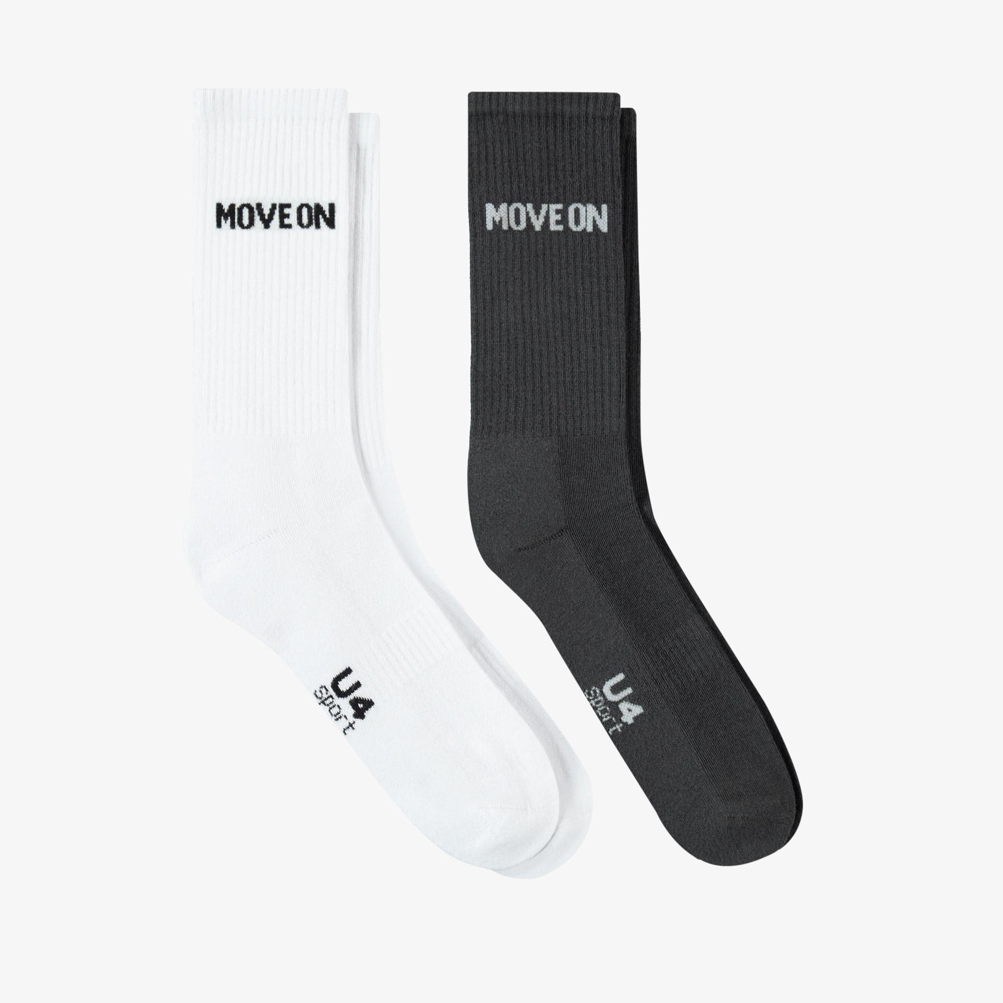 UNITED4 Core Erkek Beyaz/Gri 2'li Çorap