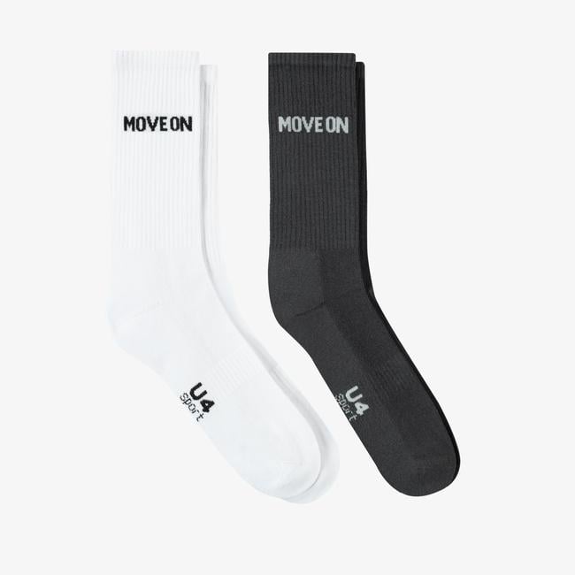  UNITED4 Core Erkek Beyaz/Gri 2'li Çorap