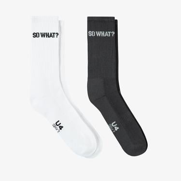 UNITED4 Core Erkek Beyaz/Gri 2'li Çorap