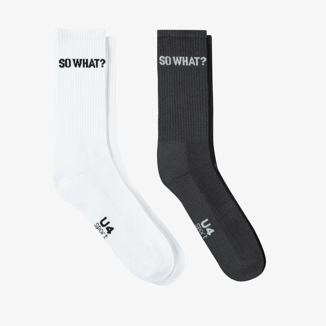  UNITED4 Core Erkek Beyaz/Gri 2'li Çorap