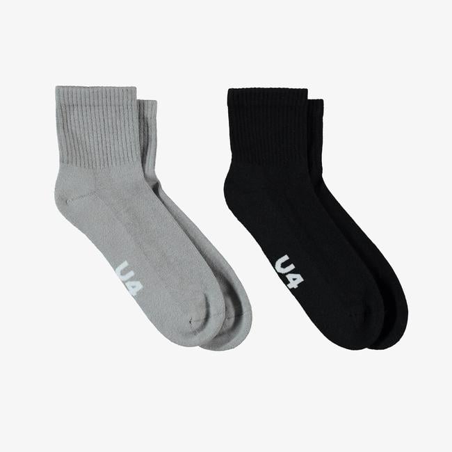  UNITED4 Street Essentials Mid-Crew Unisex Siyah/Gri 2'li Çorap