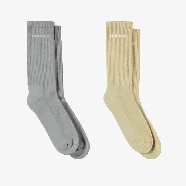  UNITED4 Street Essentials Crew Unisex Kahverengi/Gri 2'li Çorap