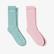 UNITED4 Street Essentials Crew Kadın Pembe/Yeşil 2'li Çorap