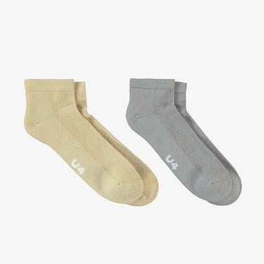  UNITED4 Street Ankle Erkek Gri Kahverengi 2'li Çorap