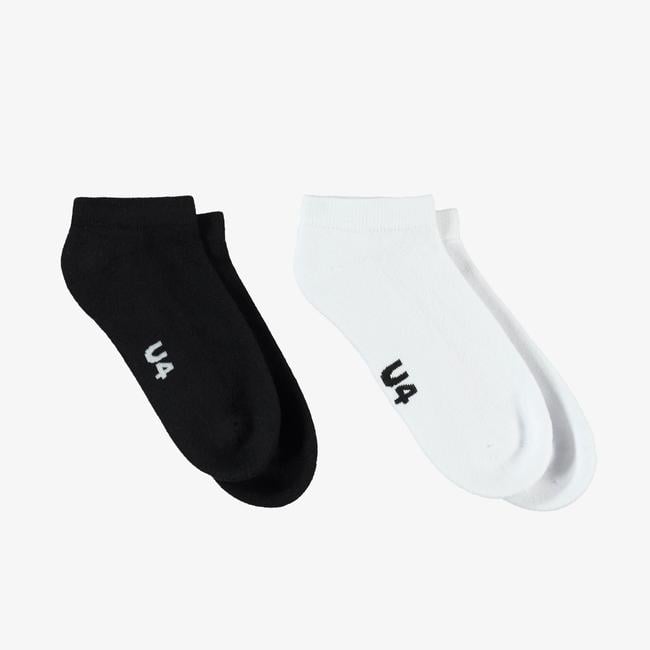  UNITED4 Street Ankle Unisex Siyah/Beyaz 2'li Çorap