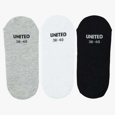  UNITED4 Core Kadın Beyaz/Siyah/Gri 3'lü Çorap