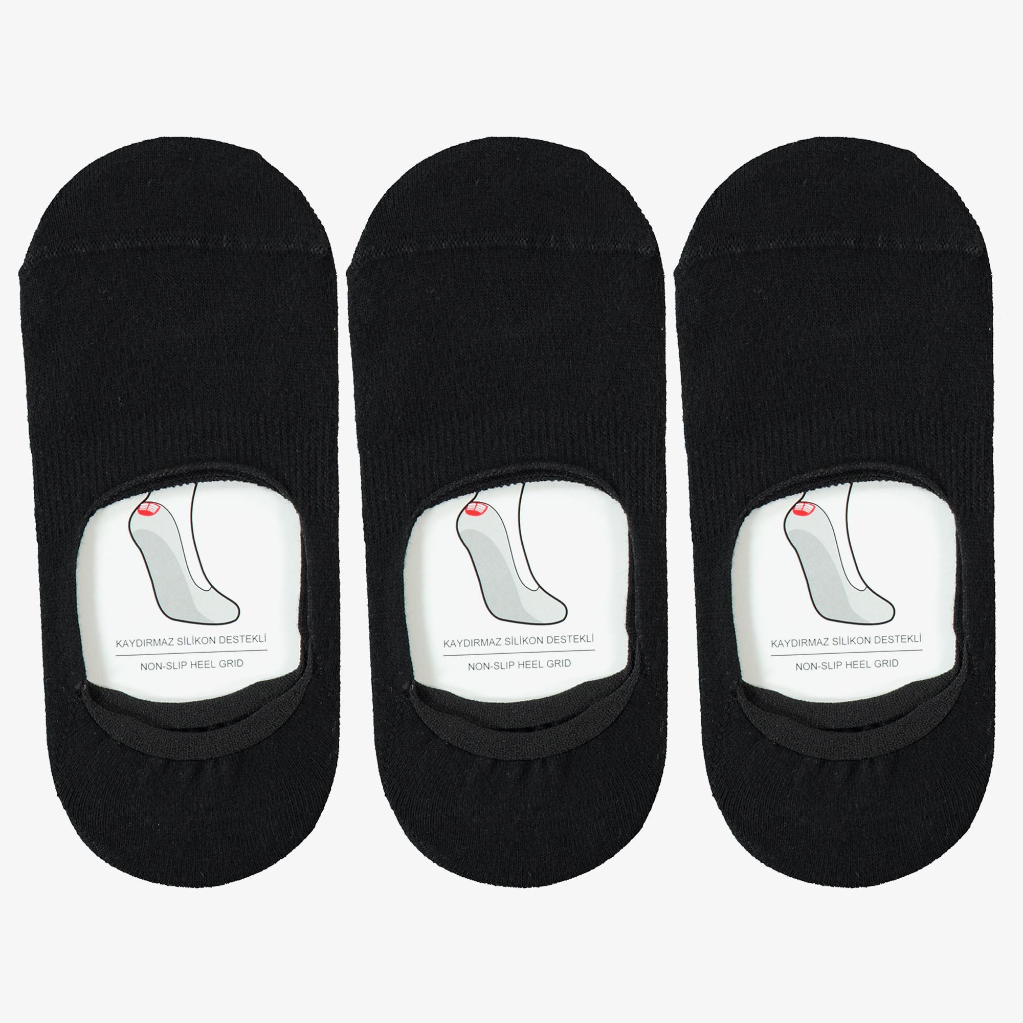 UNITED4 Core Kadın Siyah 3'lü Çorap