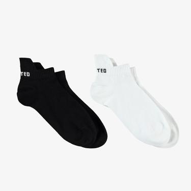  UNITED4 Unisex Siyah/Beyaz 2'li Çorap
