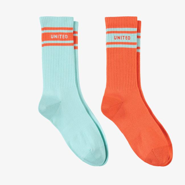  UNITED4 Unisex Turuncu/Mavi 2'li Çorap