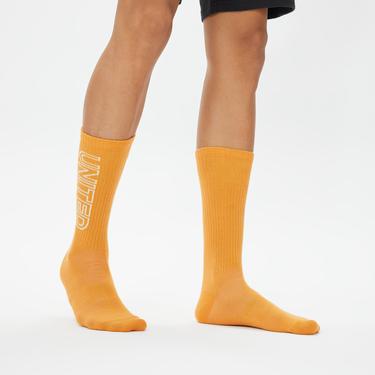  UNITED4 Unisex Yeşil/Beyaz/Turuncu 3'lü Çorap