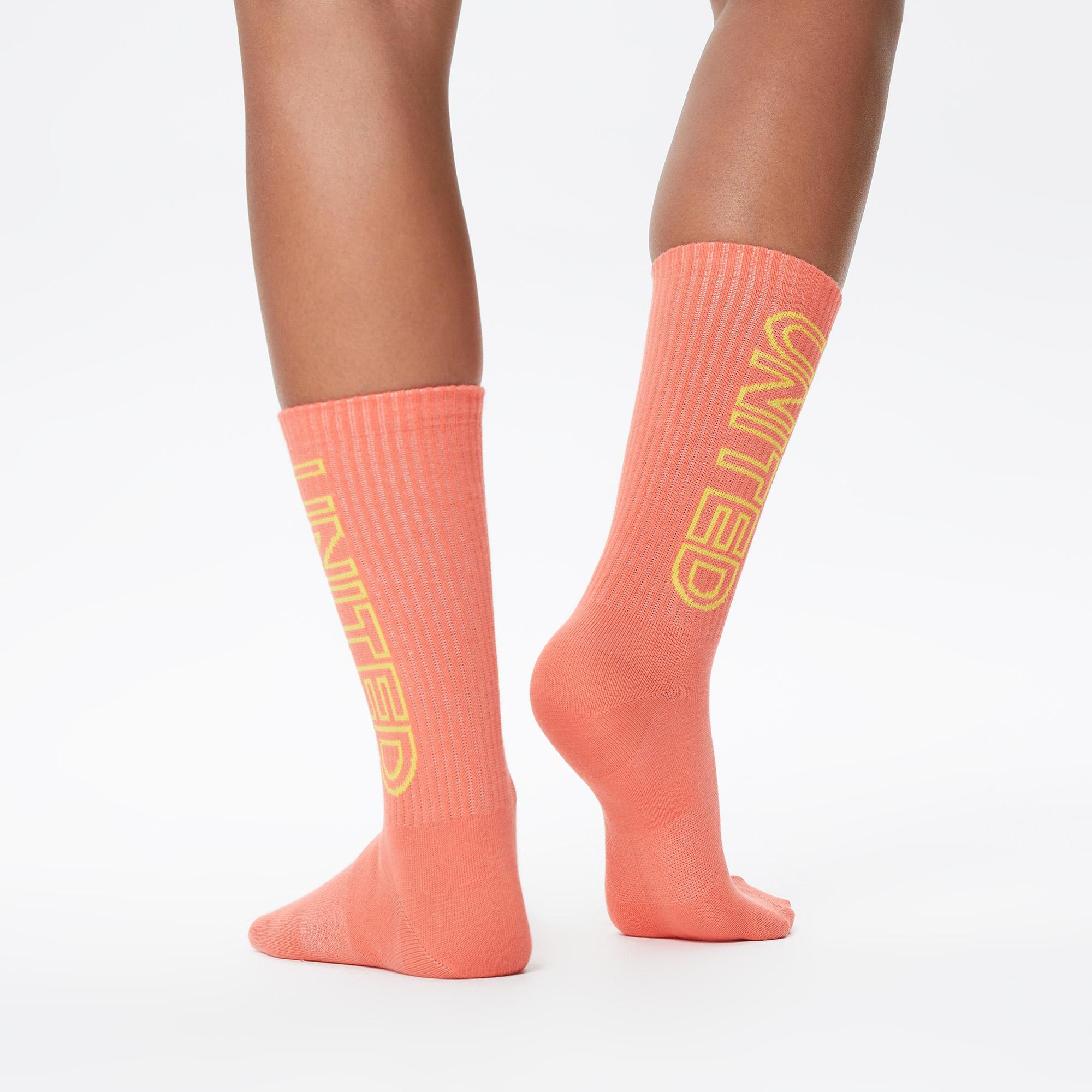 UNITED4 Unisex Pembe/Turuncu/Sarı 3'lü Çorap