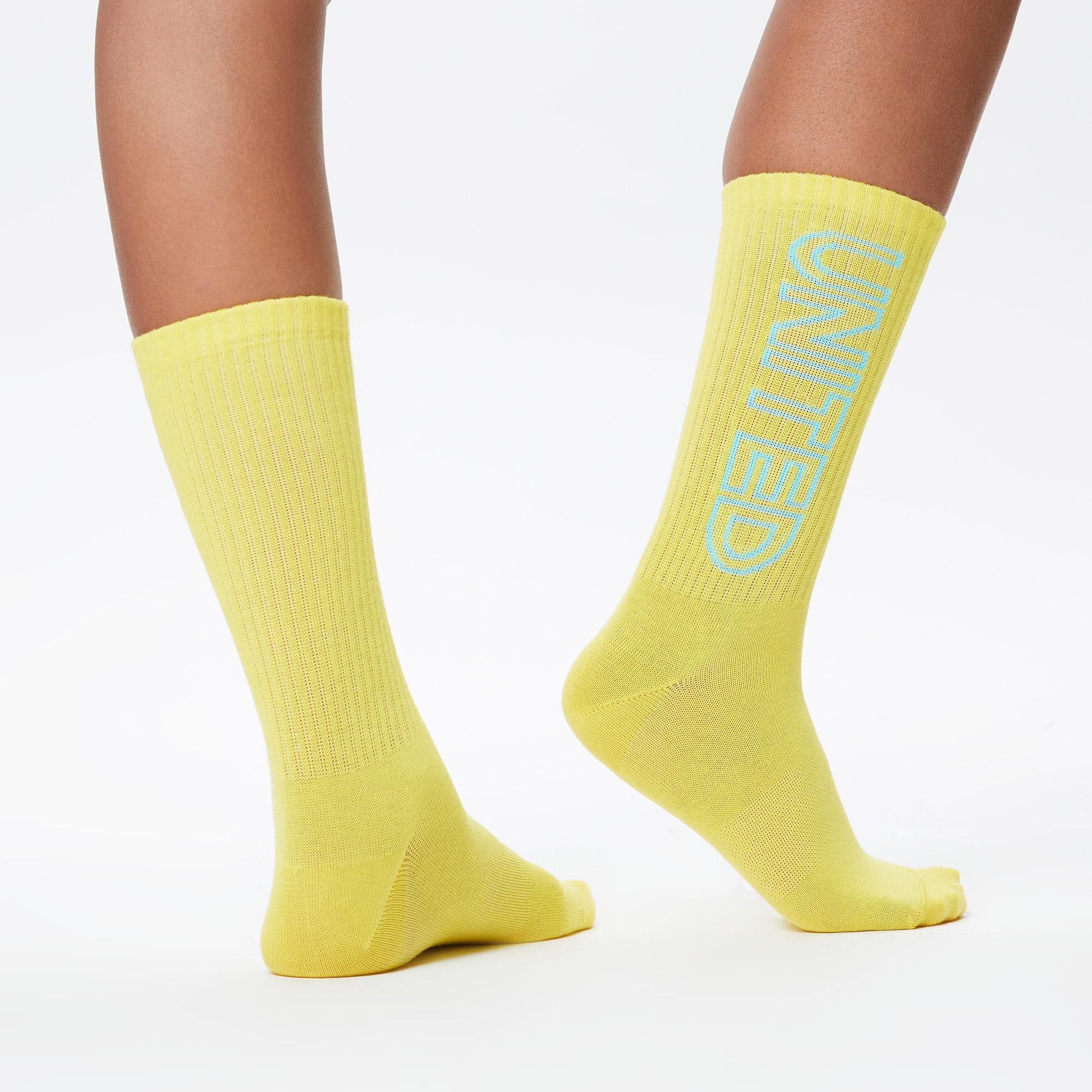 UNITED4 Unisex Pembe/Turuncu/Sarı 3'lü Çorap