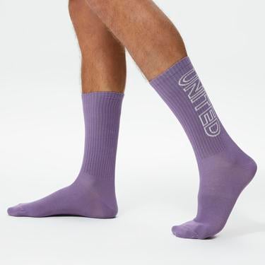  UNITED4 Unisex Turuncu/Beyaz/Mor 3'lü Çorap