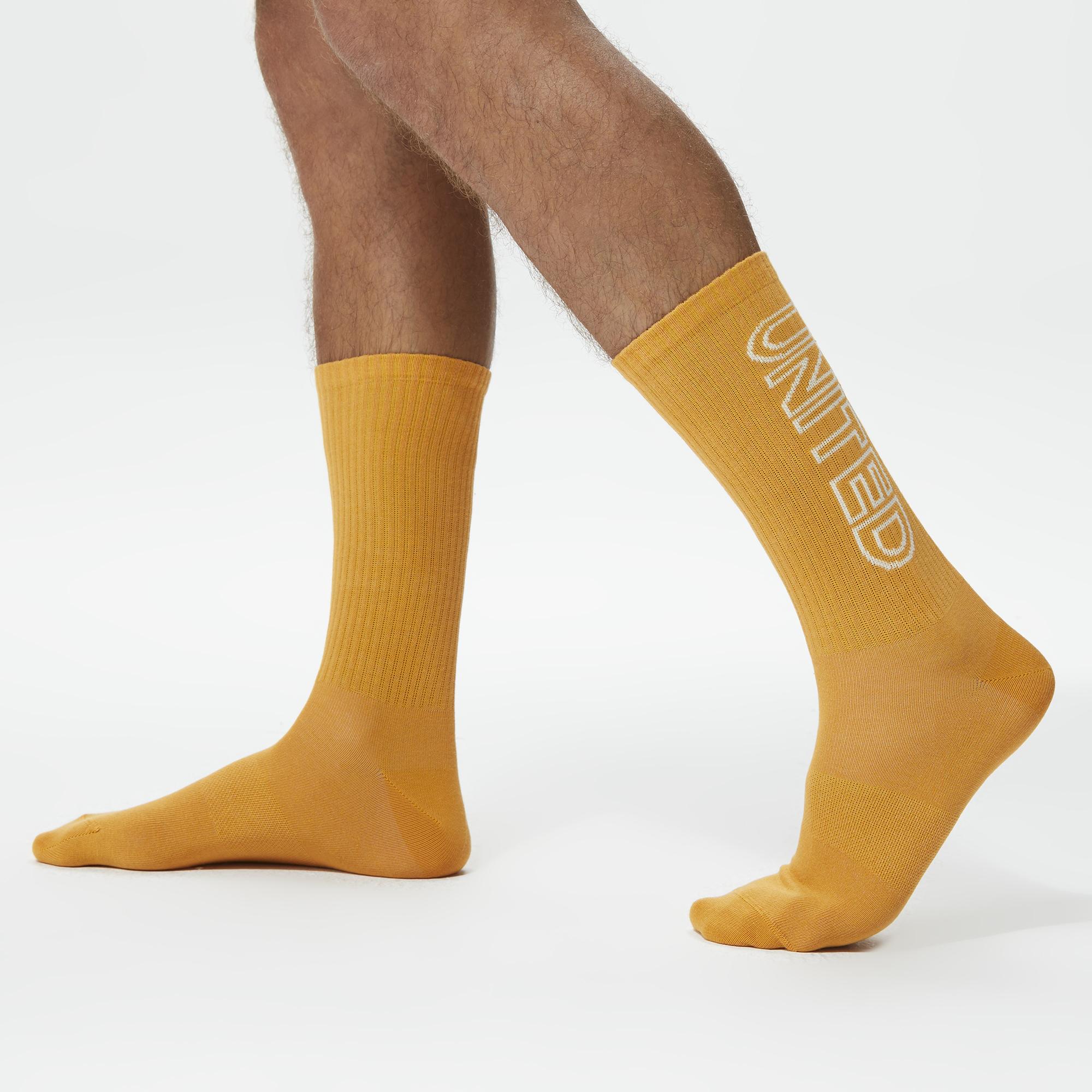 UNITED4 Unisex Turuncu/Beyaz/Mor 3'lü Çorap