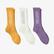 UNITED4 Unisex Turuncu/Beyaz/Mor 3'lü Çorap