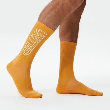  UNITED4 Unisex Turuncu/Beyaz/Mor 3'lü Çorap
