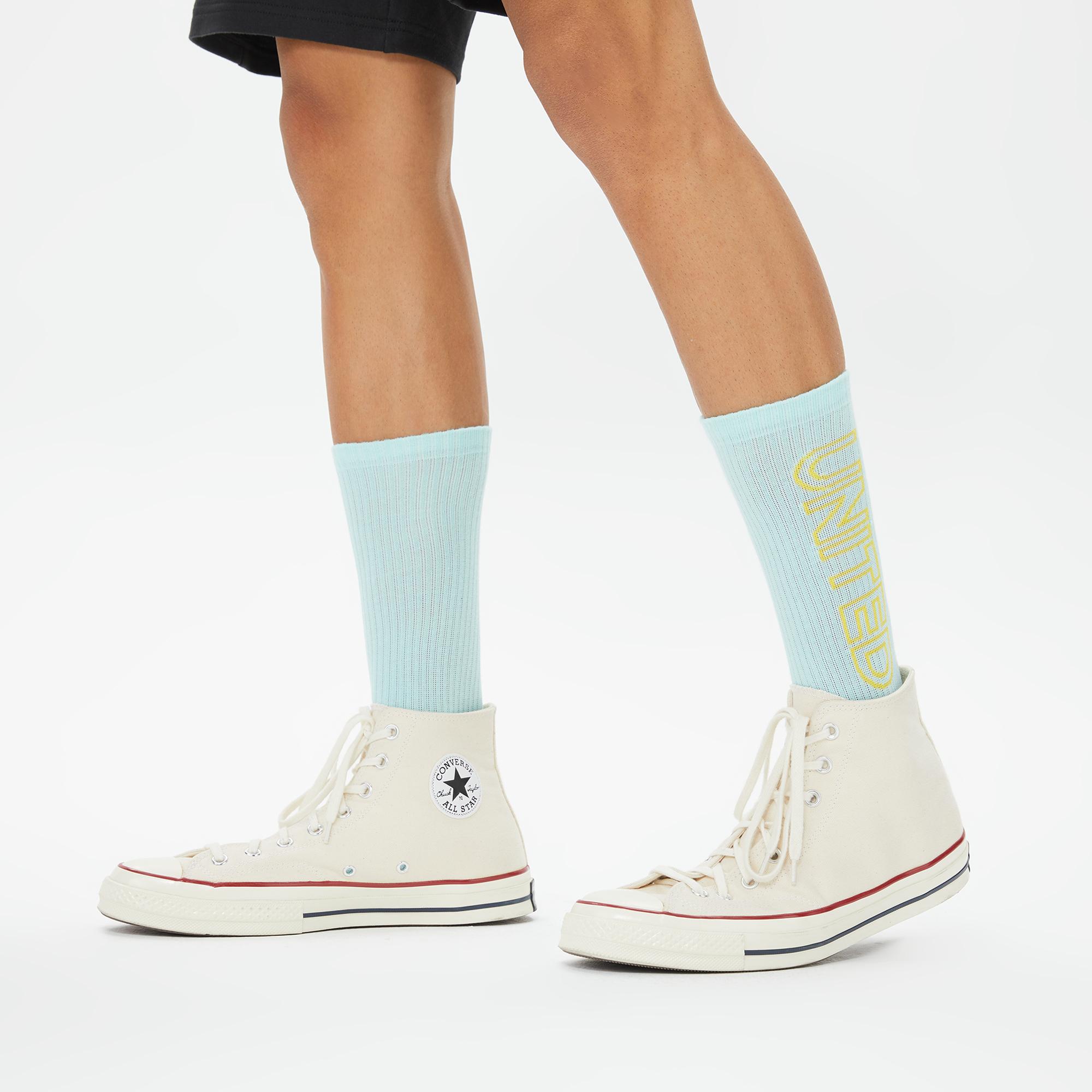 UNITED4 Unisex Sarı/Mavi 3'lü Çorap