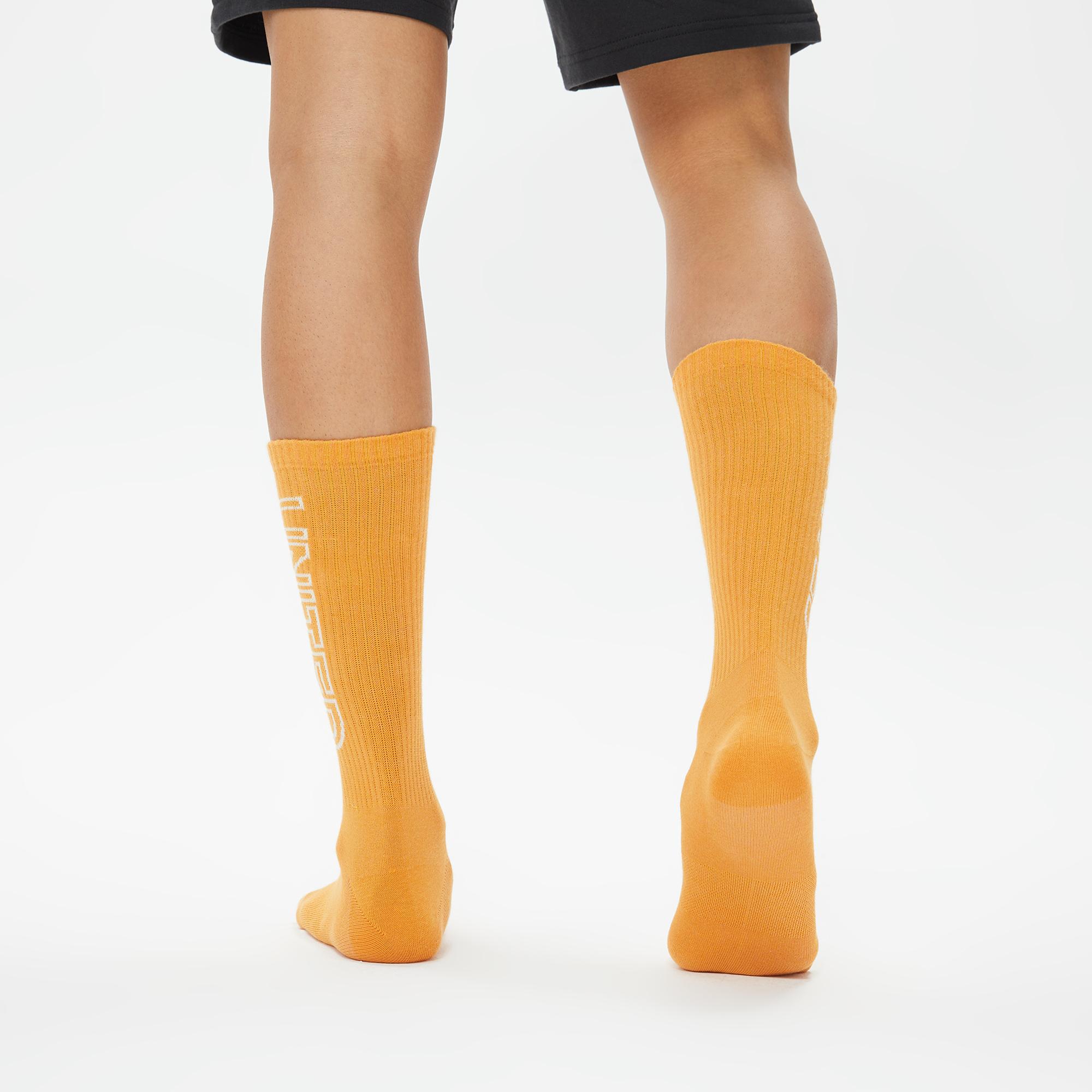 UNITED4 Unisex Yeşil/Beyaz/Turuncu 3'lü Çorap