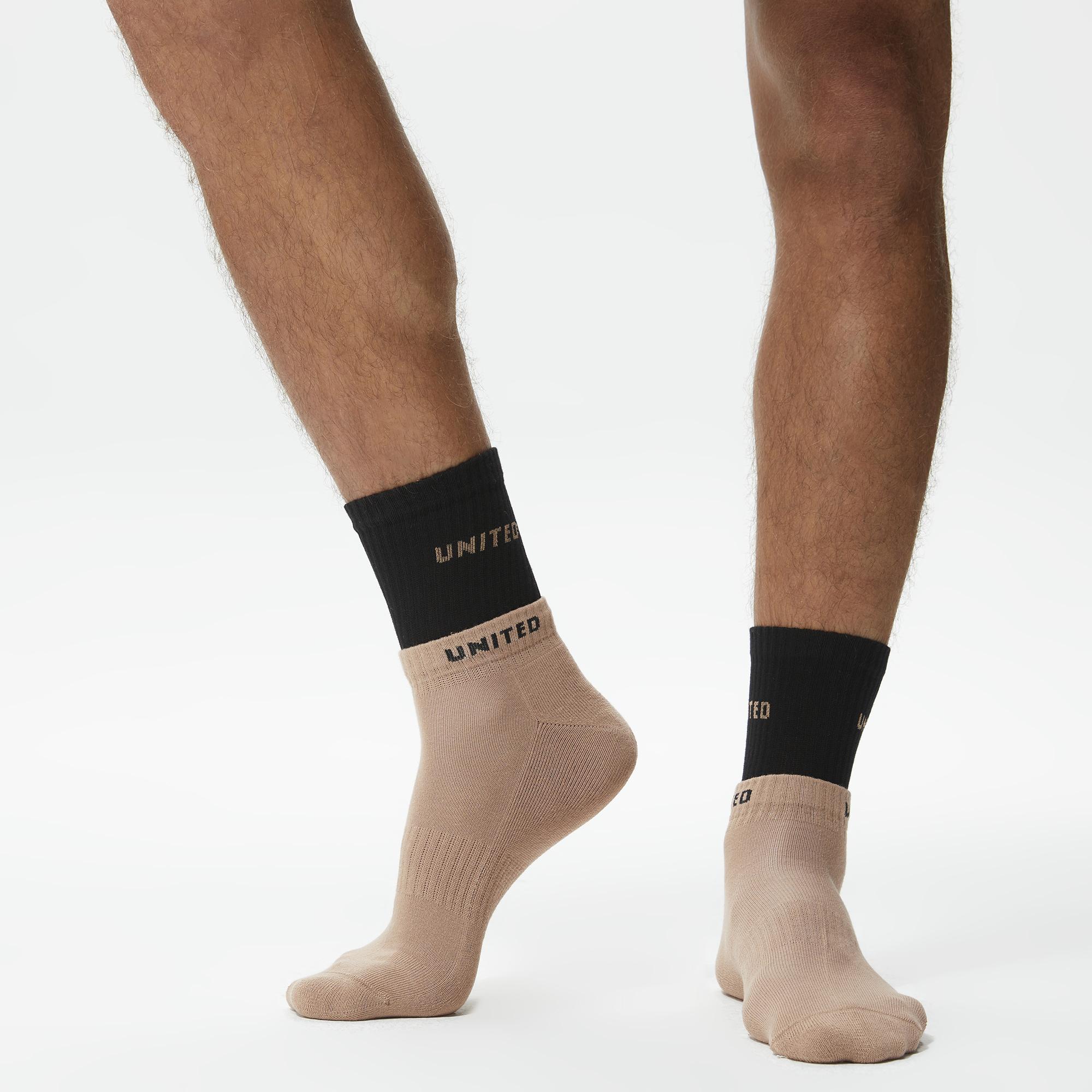 UNITED4 Street Unisex Kahverengi/Siyah  2'li Çorap