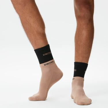  UNITED4 Street Unisex Kahverengi/Siyah  2'li Çorap
