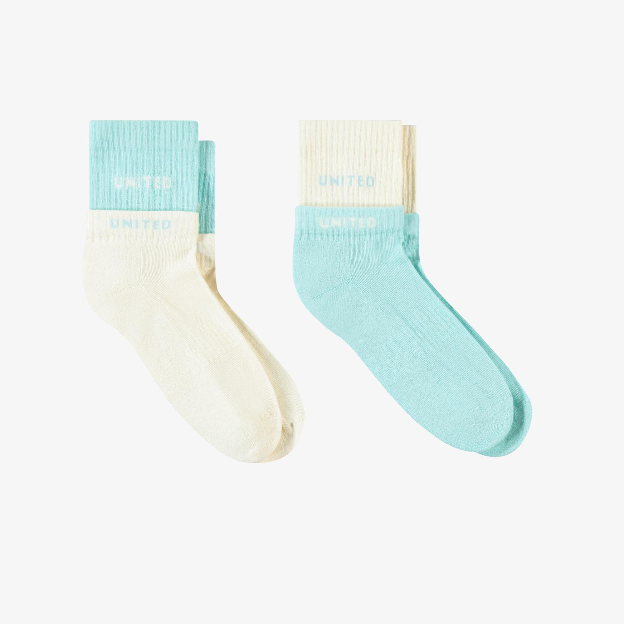 UNITED4 Kadın Mavi/Beyaz 2'li Çorap