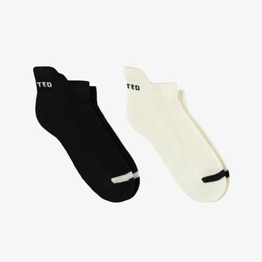  UNITED4 Unisex Beyaz/Siyah 2'li Çorap