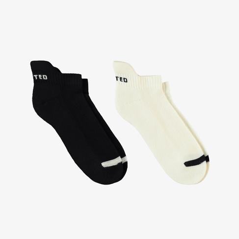  UNITED4 Unisex Beyaz/Siyah 2'li Çorap