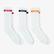 United4 Street  Erkek Beyaz Renkli Şeritli 3'lü Çorap