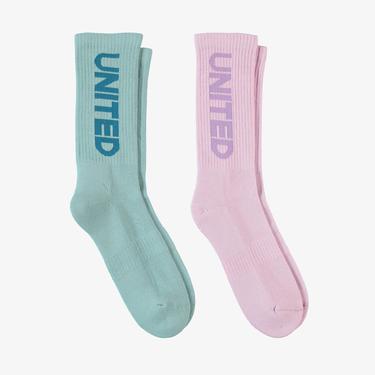  UNITED4 Kadın Pembe/Yeşil 2'li Çorap