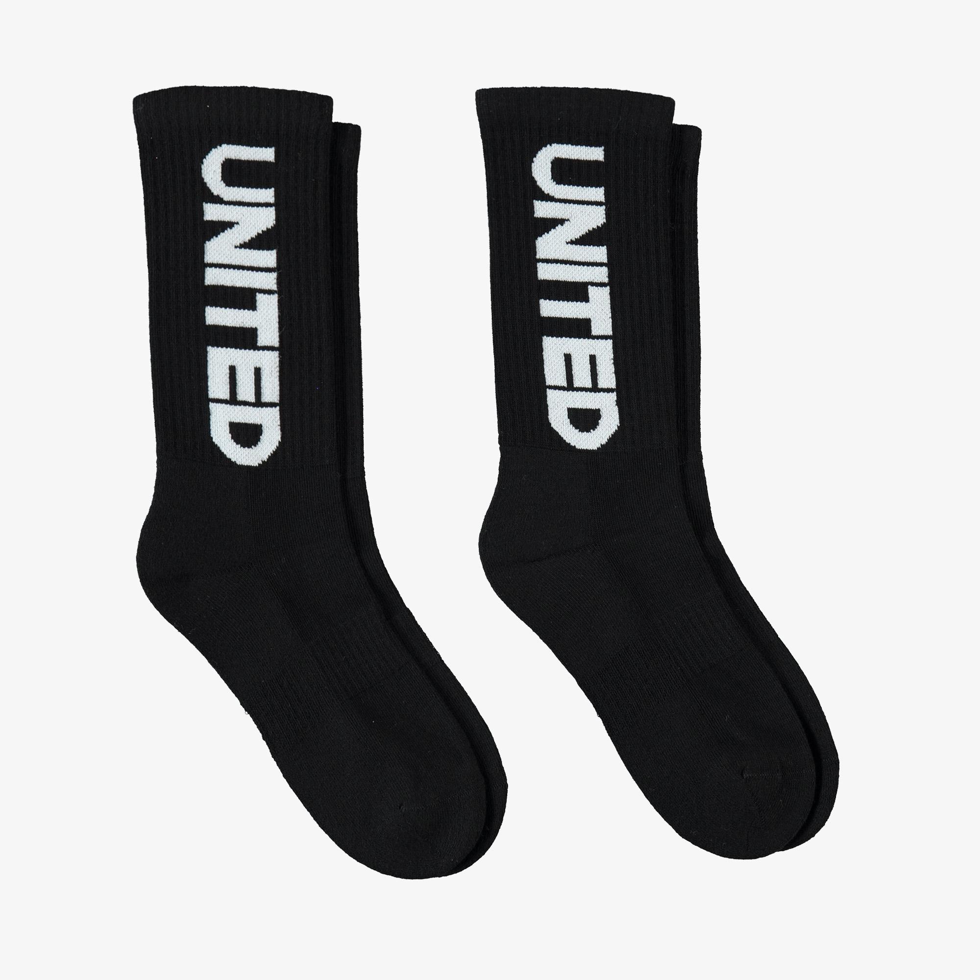 UNITED4 Unisex Siyah Çorap
